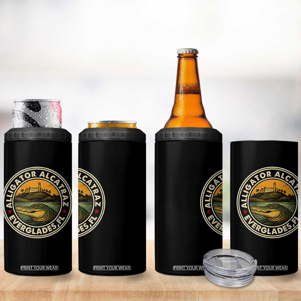Alligator Alcatraz Everglades Florida 4 in 1 Can Cooler Tumbler Vintage Political Satire Retro TS02 Print Your Wear