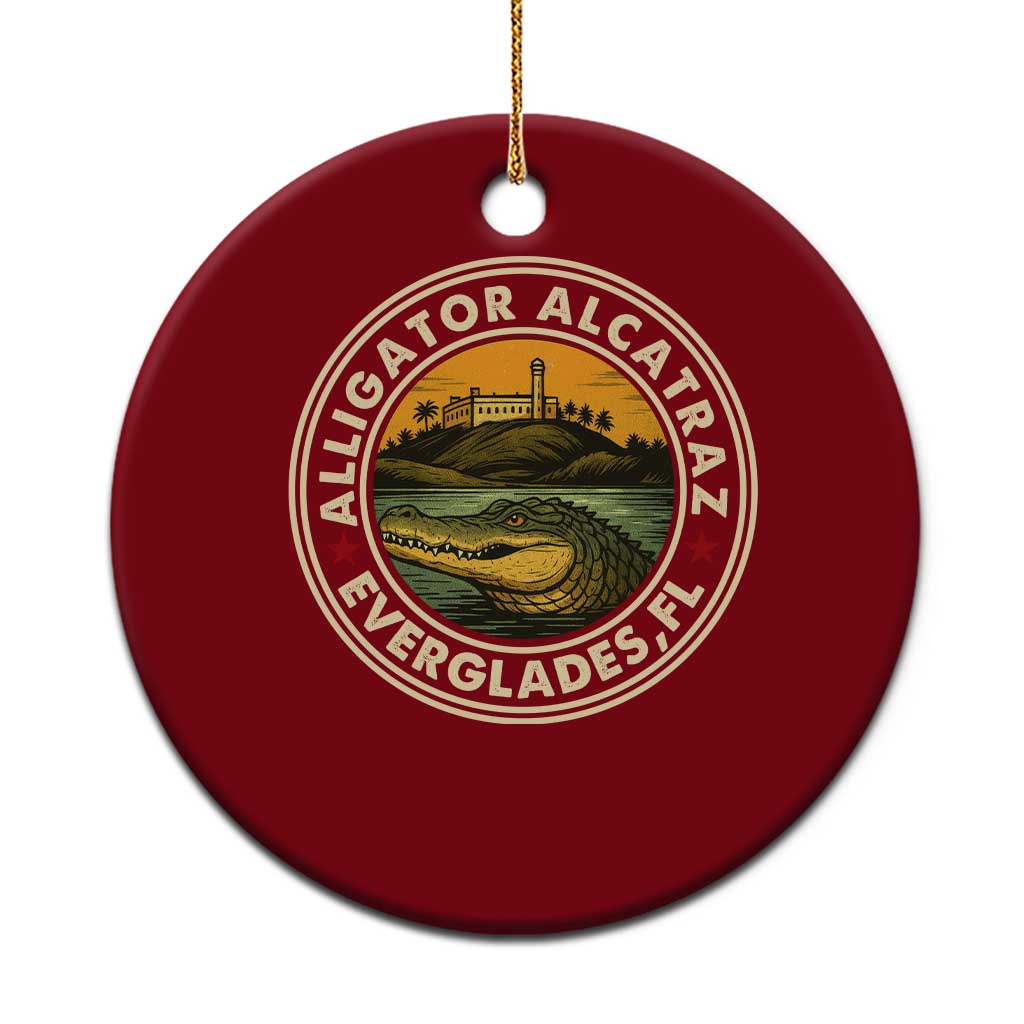 Alligator Alcatraz Everglades Florida Ceramic Ornament Vintage Political Satire Retro TS02 1pc Red Print Your Wear