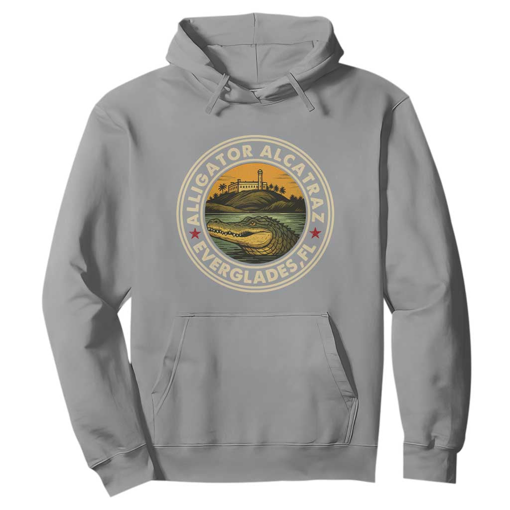 Alligator Alcatraz Everglades Florida Hoodie Vintage Political Satire Retro TS02 Sport Gray Print Your Wear