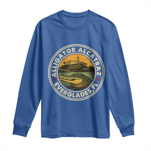 Alligator Alcatraz Everglades Florida Long Sleeve Shirt Vintage Political Satire Retro TS02 Royal Blue Print Your Wear