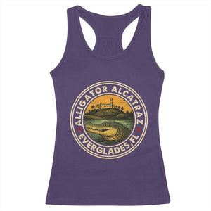 Alligator Alcatraz Everglades Florida Racerback Tank Top Vintage Political Satire Retro TS02 Purple Print Your Wear