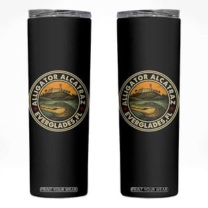 Alligator Alcatraz Everglades Florida Skinny Tumbler Vintage Political Satire Retro TS02 Black Print Your Wear