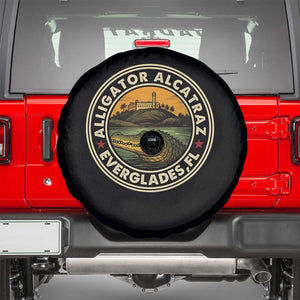 Alligator Alcatraz Everglades Florida Spare Tire Cover Vintage Political Satire Retro TS02 Black Print Your Wear