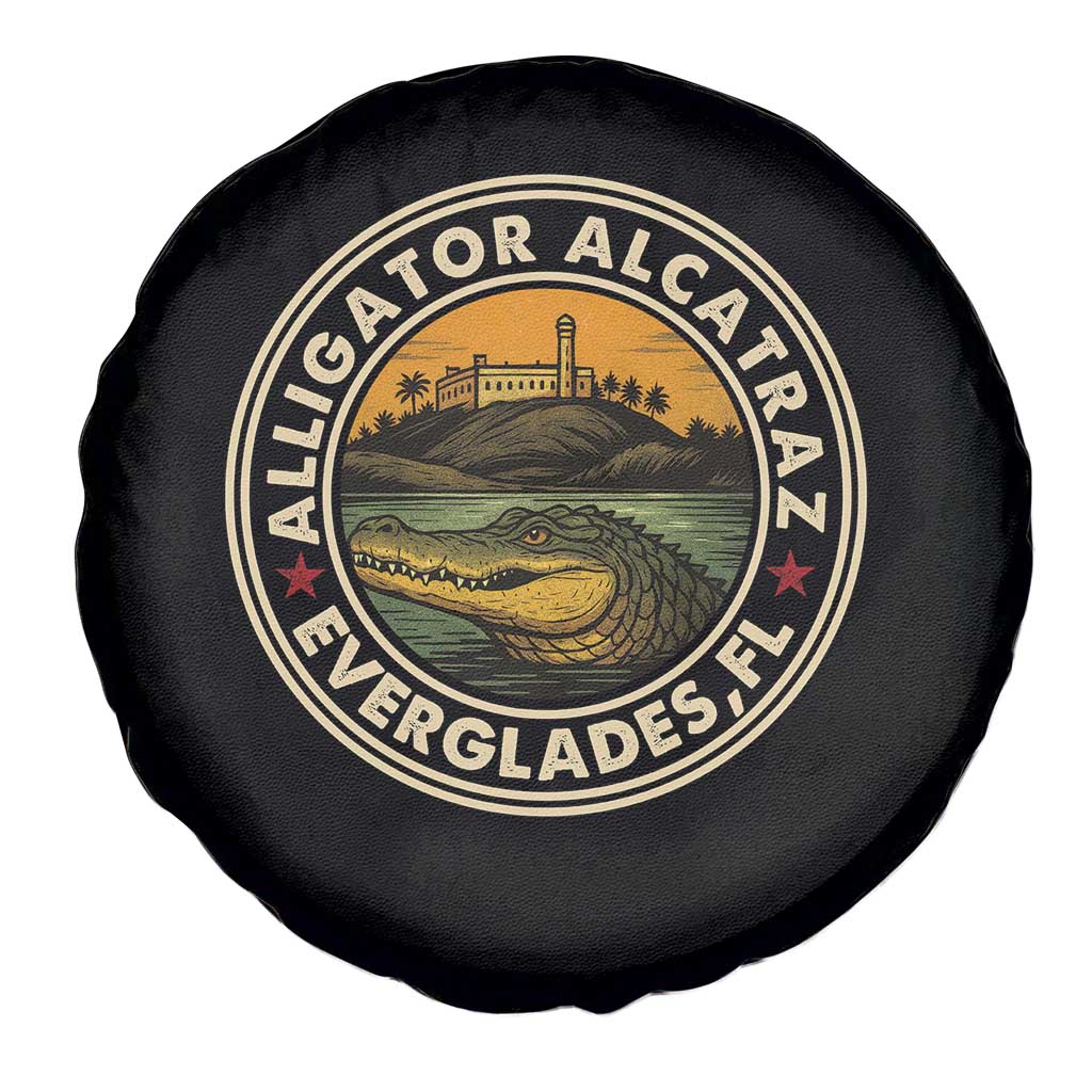 Alligator Alcatraz Everglades Florida Spare Tire Cover Vintage Political Satire Retro TS02 Print Your Wear