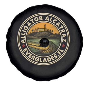 Alligator Alcatraz Everglades Florida Spare Tire Cover Vintage Political Satire Retro TS02 Print Your Wear