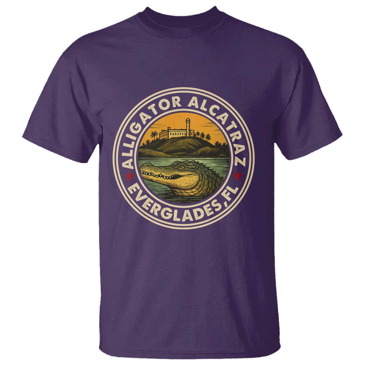 Alligator Alcatraz Everglades Florida T Shirt Vintage Political Satire Retro TS02 Purple Print Your Wear