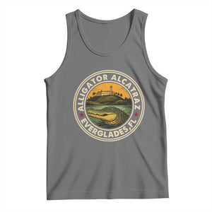 Alligator Alcatraz Everglades Florida Tank Top Vintage Political Satire Retro TS02 Black Heather Print Your Wear