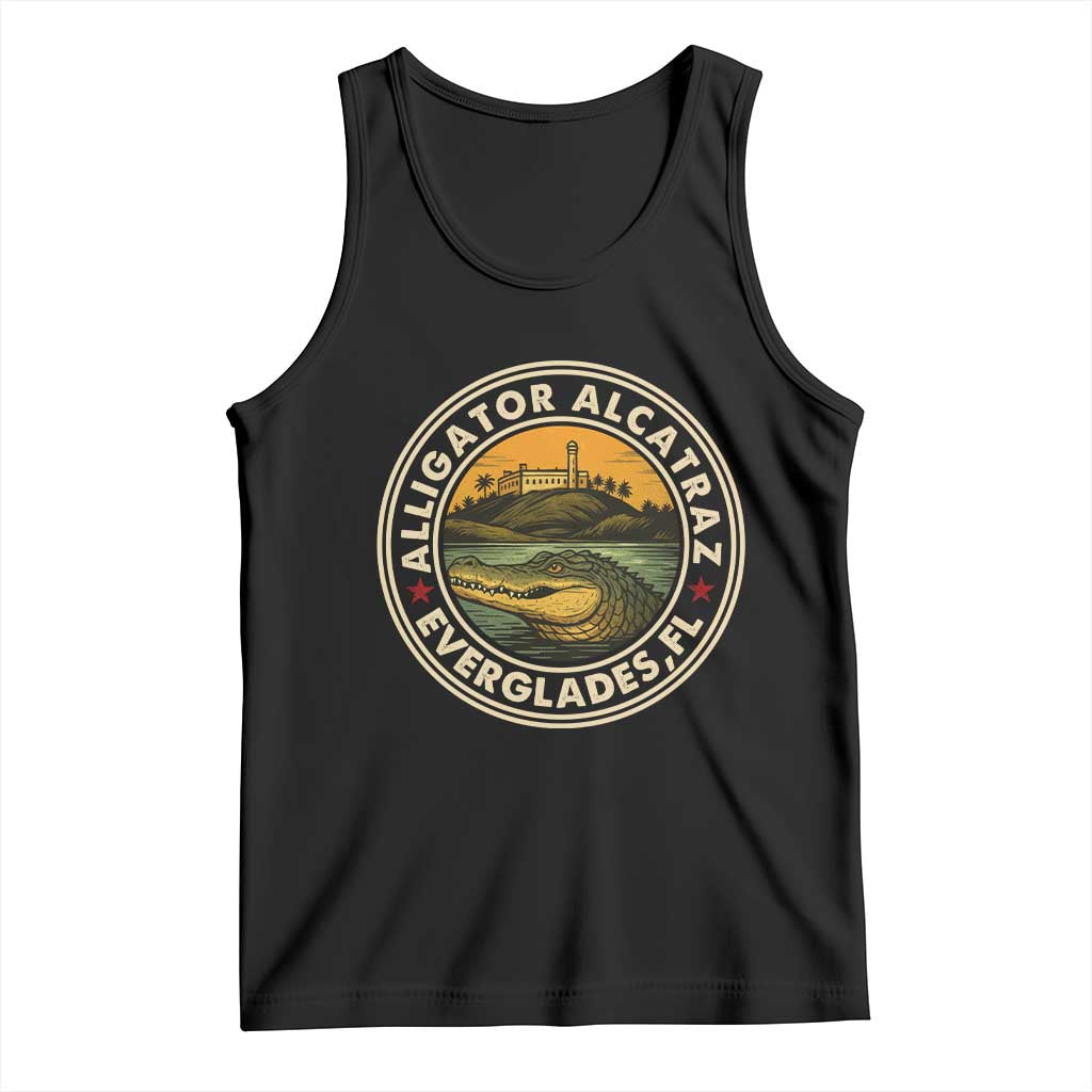 Alligator Alcatraz Everglades Florida Tank Top Vintage Political Satire Retro TS02 Black Print Your Wear
