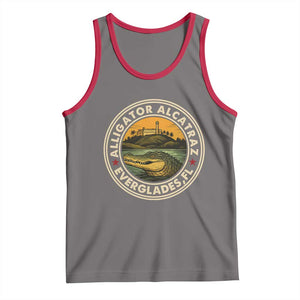 Alligator Alcatraz Everglades Florida Tank Top Vintage Political Satire Retro TS02 Deep Heather Red Print Your Wear