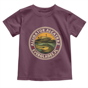 Alligator Alcatraz Everglades Florida Toddler T Shirt Vintage Political Satire Retro TS02 Maroon Print Your Wear