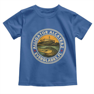 Alligator Alcatraz Everglades Florida Toddler T Shirt Vintage Political Satire Retro TS02 Royal Blue Print Your Wear