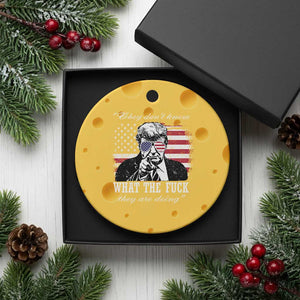 They Dont Know WTF Theyre Doing Ceramic Ornament Trump Political American Flag TS02 1pc Yellow Cheese Print Your Wear