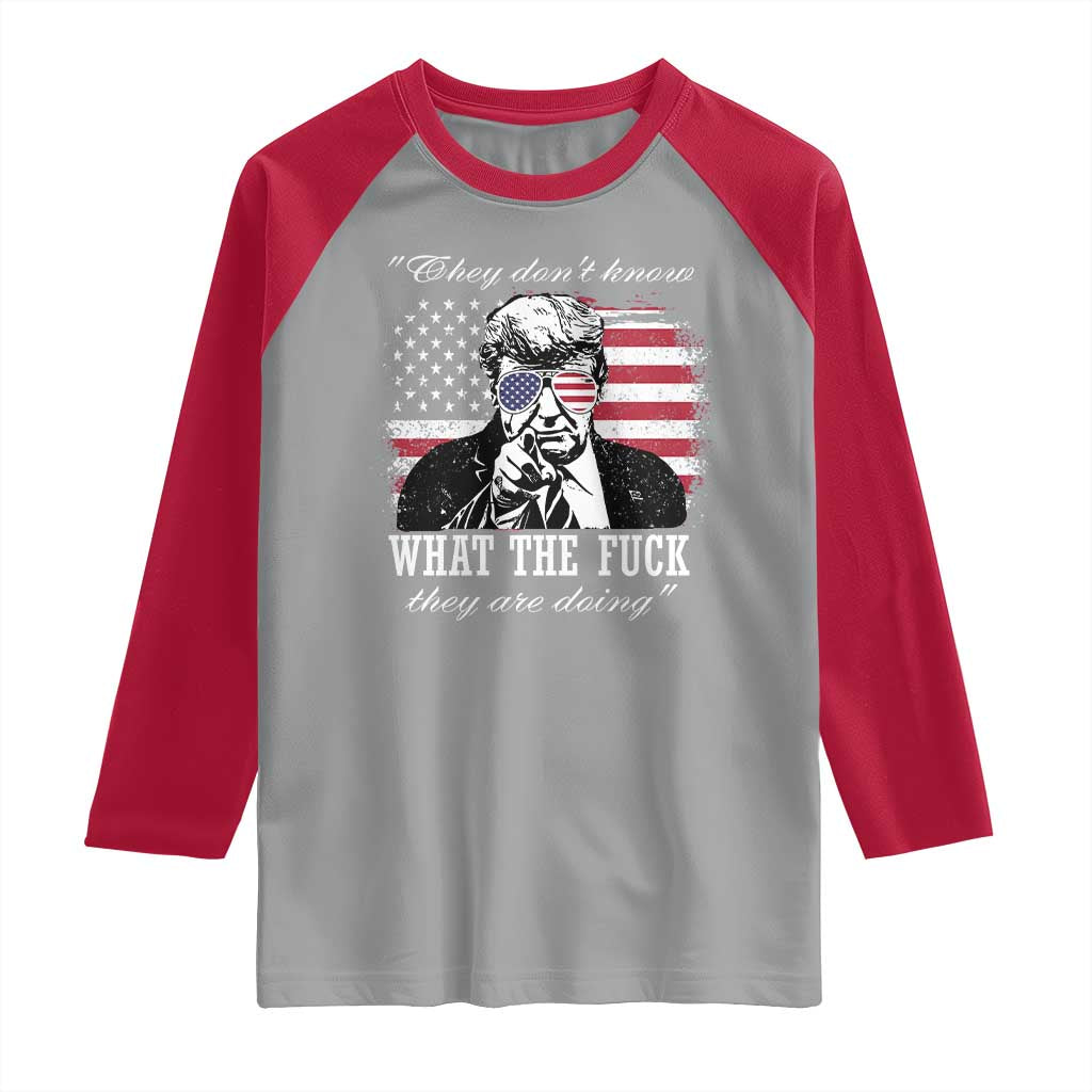They Dont Know WTF Theyre Doing Raglan Shirt Trump Political American Flag TS02 Sport Gray Red Print Your Wear