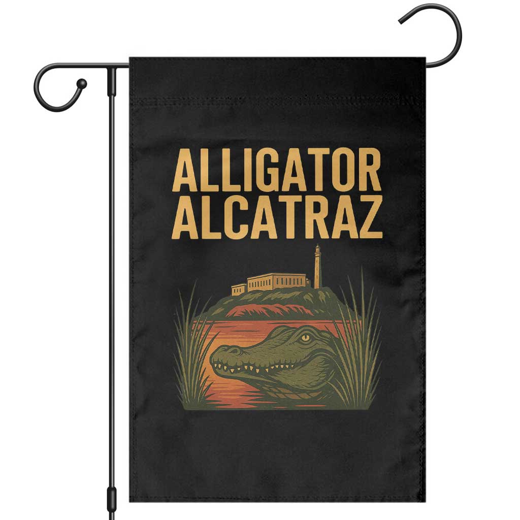 Alligator Alcatraz Florida Garden Flag Political Swamp Prison Dark Humor TS02 Black Print Your Wear