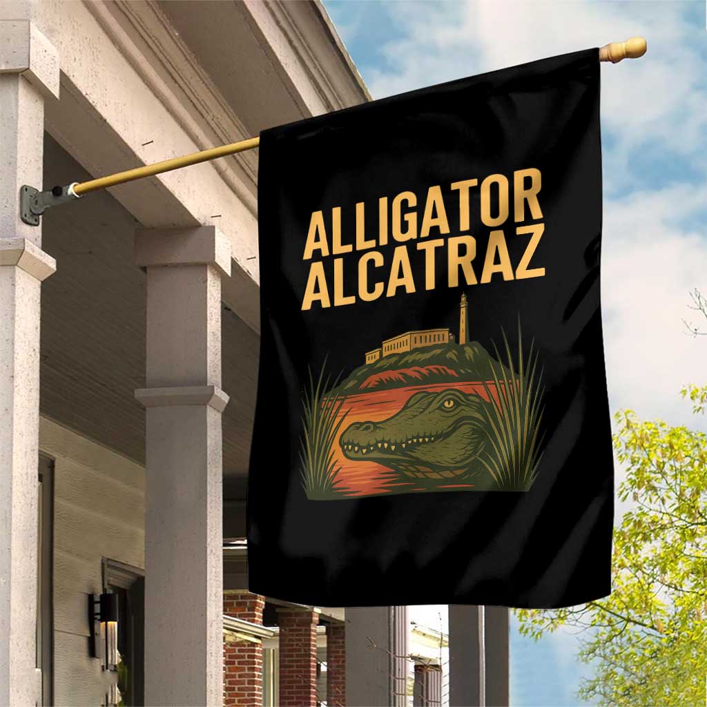 Alligator Alcatraz Florida Garden Flag Political Swamp Prison Dark Humor TS02 Print Your Wear