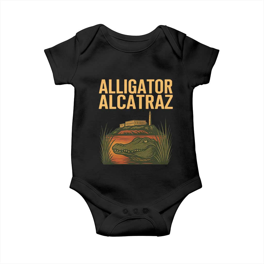 Alligator Alcatraz Florida Baby Onesie Political Swamp Prison Dark Humor TS02 Black Print Your Wear