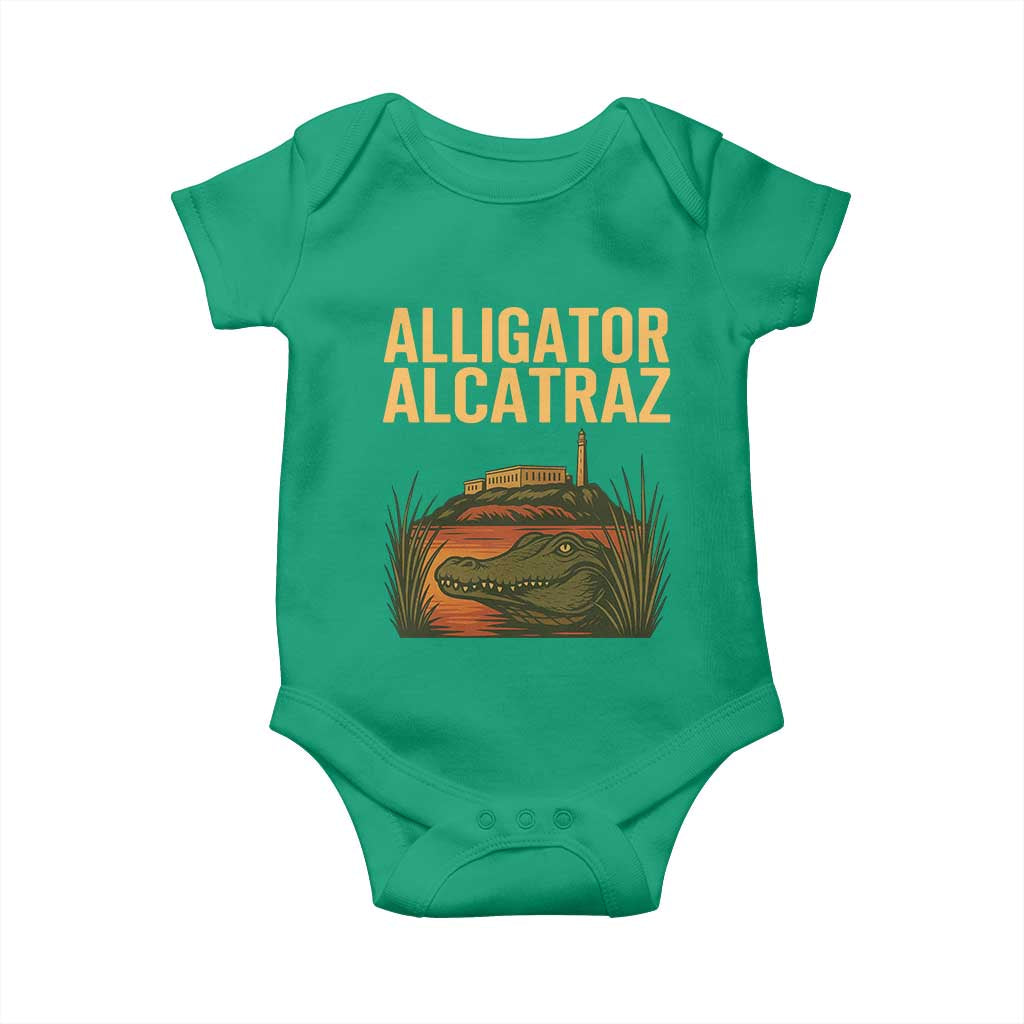 Alligator Alcatraz Florida Baby Onesie Political Swamp Prison Dark Humor TS02 Irish Green Print Your Wear