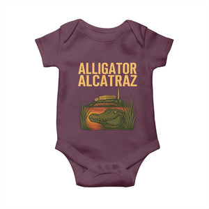 Alligator Alcatraz Florida Baby Onesie Political Swamp Prison Dark Humor TS02 Maroon Print Your Wear