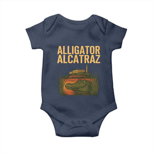 Alligator Alcatraz Florida Baby Onesie Political Swamp Prison Dark Humor TS02 Navy Print Your Wear
