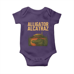 Alligator Alcatraz Florida Baby Onesie Political Swamp Prison Dark Humor TS02 Purple Print Your Wear