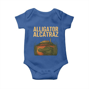 Alligator Alcatraz Florida Baby Onesie Political Swamp Prison Dark Humor TS02 Royal Blue Print Your Wear