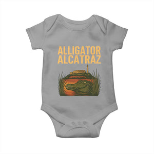 Alligator Alcatraz Florida Baby Onesie Political Swamp Prison Dark Humor TS02 Sport Gray Print Your Wear