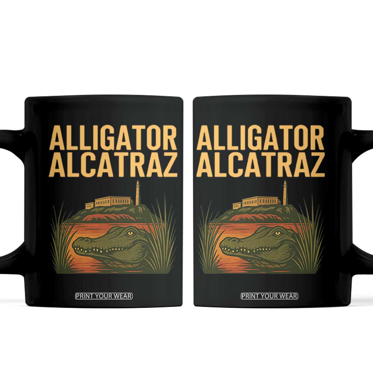 Alligator Alcatraz Florida Coffee Mug Political Swamp Prison Dark Humor TS02 Black Print Your Wear