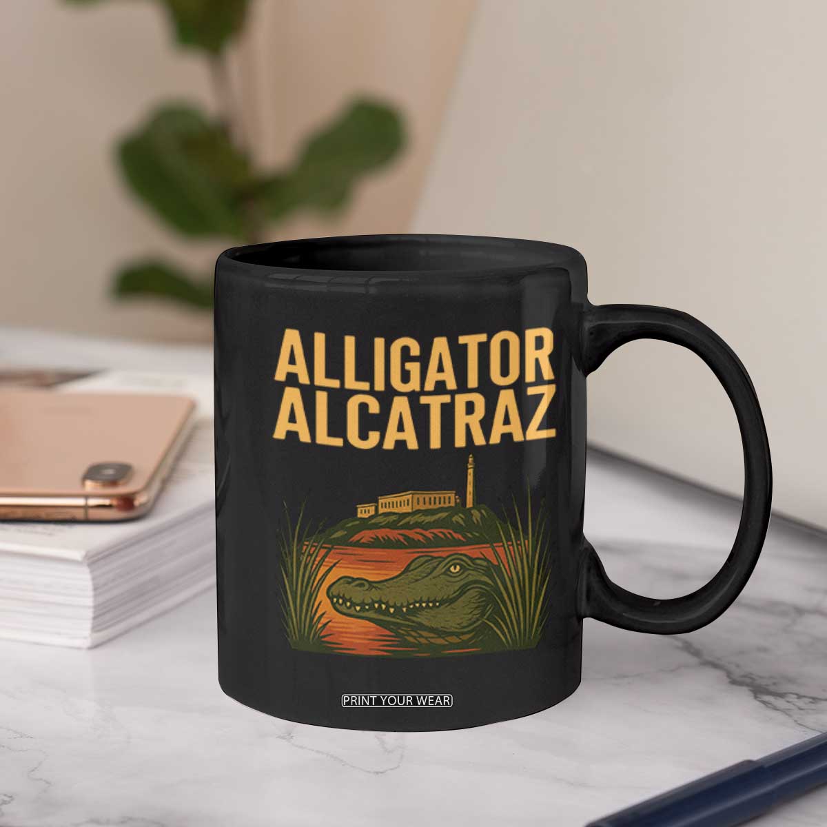 Alligator Alcatraz Florida Coffee Mug Political Swamp Prison Dark Humor TS02 Print Your Wear