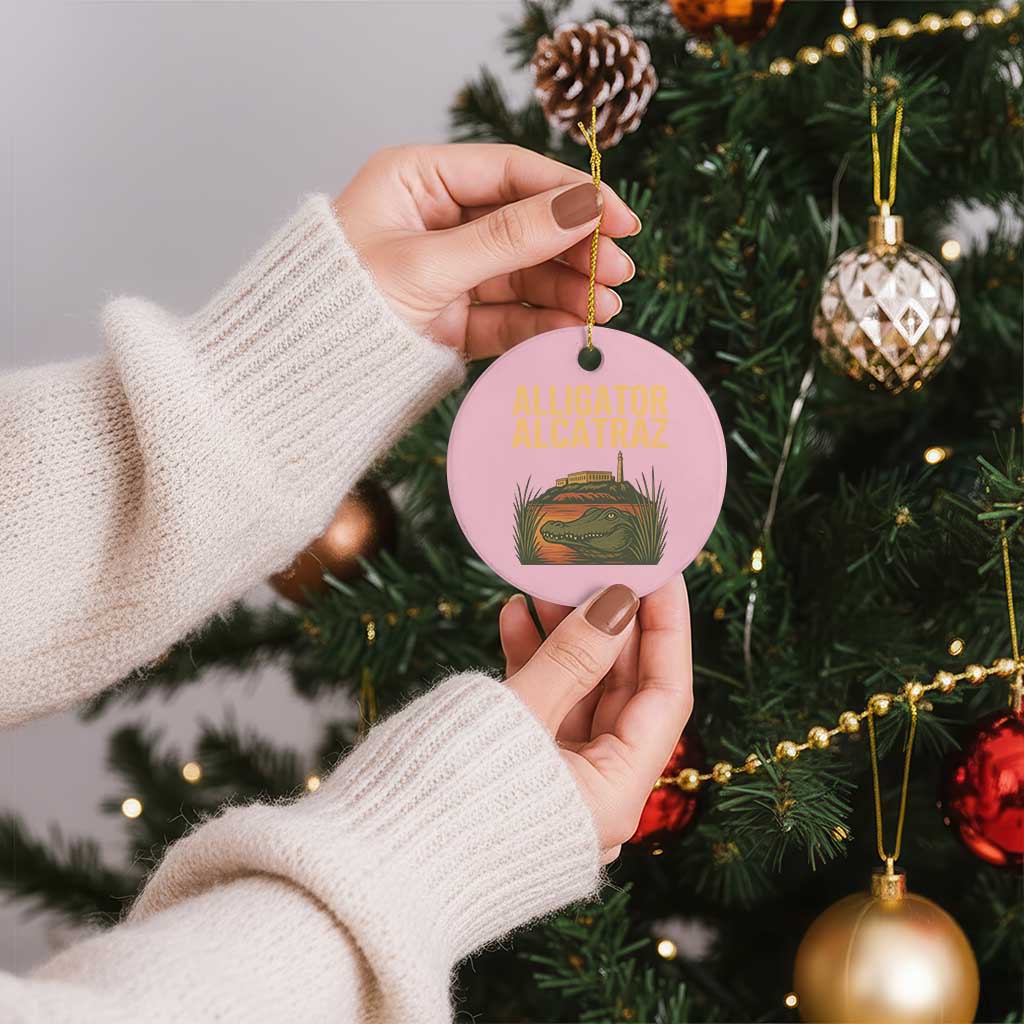 Alligator Alcatraz Florida Ceramic Ornament Political Swamp Prison Dark Humor TS02 1pc Light Pink Print Your Wear