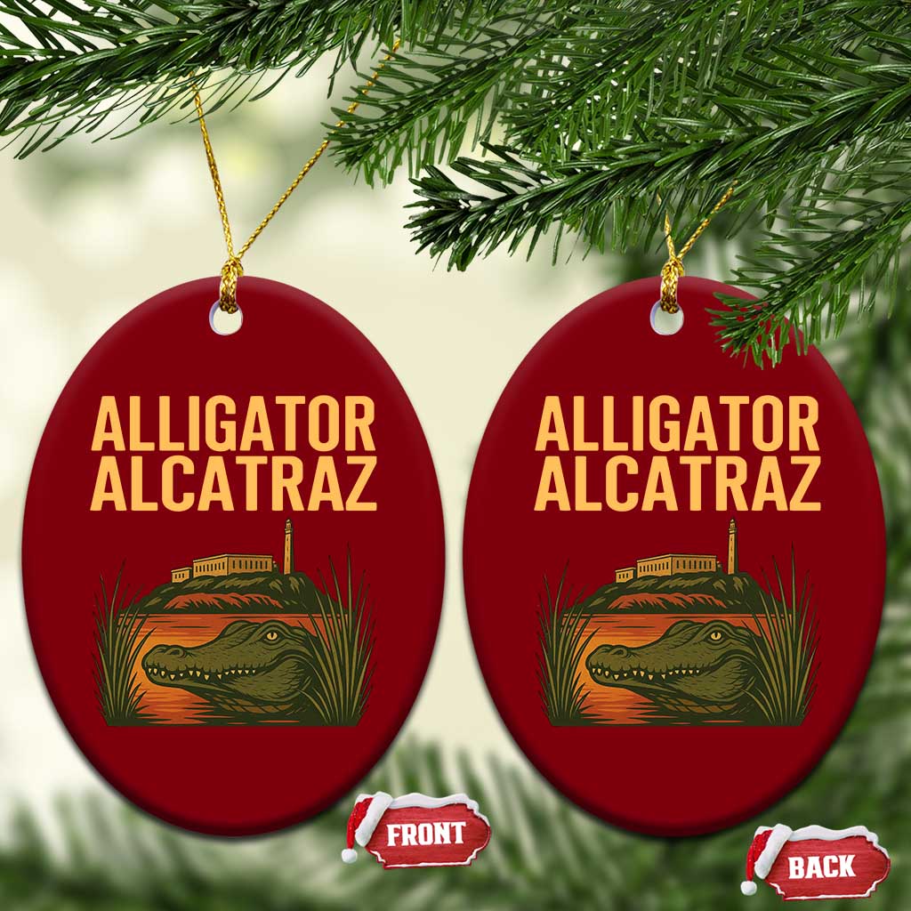 Alligator Alcatraz Florida Ceramic Ornament Political Swamp Prison Dark Humor TS02 Print Your Wear