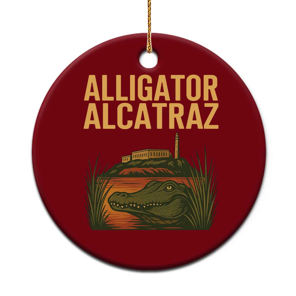 Alligator Alcatraz Florida Ceramic Ornament Political Swamp Prison Dark Humor TS02 1pc Red Print Your Wear