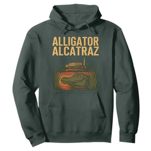Alligator Alcatraz Florida Hoodie Political Swamp Prison Dark Humor TS02 Dark Forest Green Print Your Wear