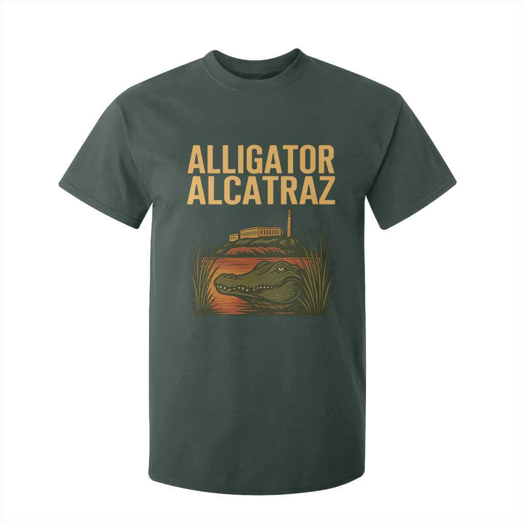 Alligator Alcatraz Florida T Shirt For Kid Political Swamp Prison Dark Humor TS02 Dark Forest Green Print Your Wear
