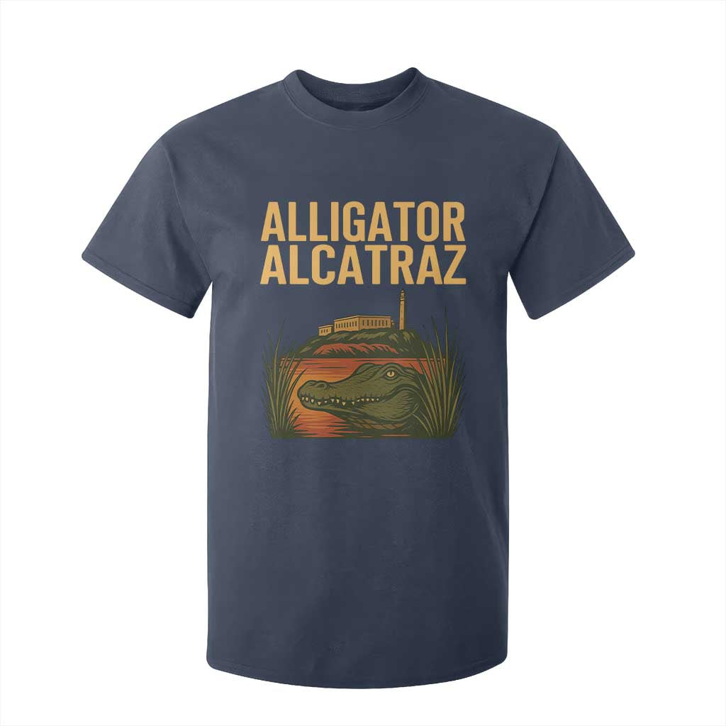 Alligator Alcatraz Florida T Shirt For Kid Political Swamp Prison Dark Humor TS02 Navy Print Your Wear