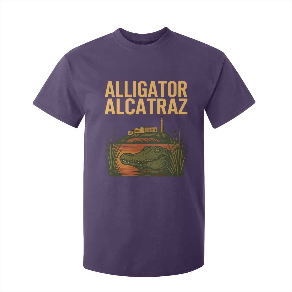 Alligator Alcatraz Florida T Shirt For Kid Political Swamp Prison Dark Humor TS02 Purple Print Your Wear