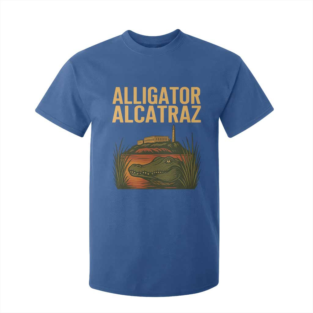 Alligator Alcatraz Florida T Shirt For Kid Political Swamp Prison Dark Humor TS02 Royal Blue Print Your Wear