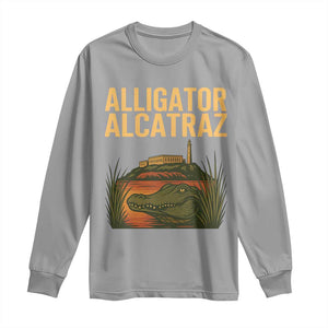 Alligator Alcatraz Florida Long Sleeve Shirt Political Swamp Prison Dark Humor TS02 Sport Gray Print Your Wear
