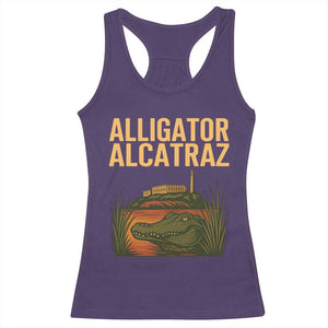 Alligator Alcatraz Florida Racerback Tank Top Political Swamp Prison Dark Humor TS02 Purple Print Your Wear