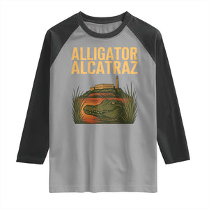 Alligator Alcatraz Florida Raglan Shirt Political Swamp Prison Dark Humor TS02 Sport Gray Black Print Your Wear