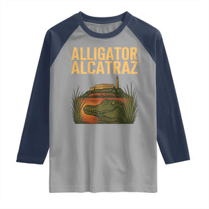 Alligator Alcatraz Florida Raglan Shirt Political Swamp Prison Dark Humor TS02 Sport Gray Navy Print Your Wear