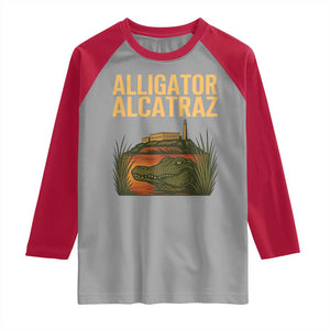 Alligator Alcatraz Florida Raglan Shirt Political Swamp Prison Dark Humor TS02 Sport Gray Red Print Your Wear