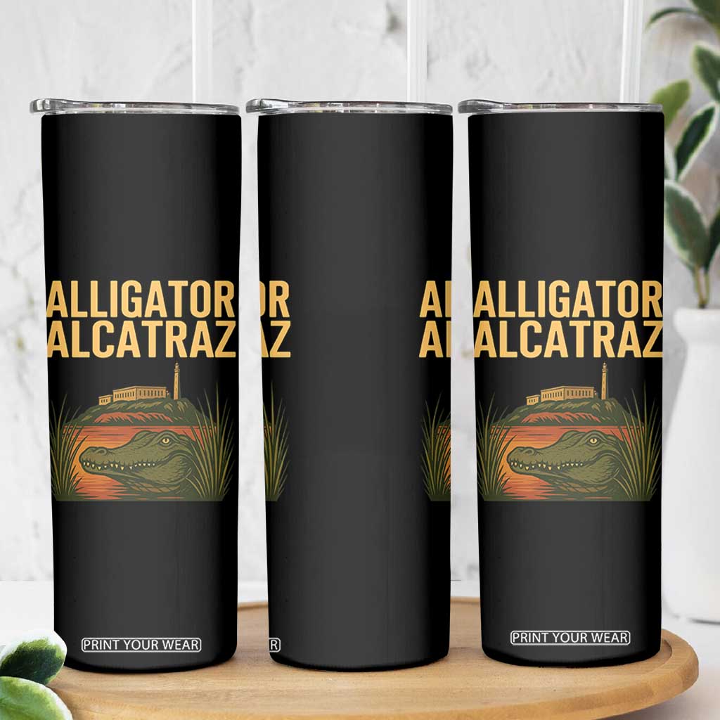 Alligator Alcatraz Florida Skinny Tumbler Political Swamp Prison Dark Humor TS02 Print Your Wear
