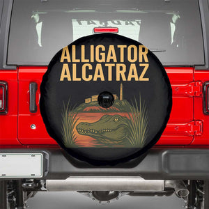 Alligator Alcatraz Florida Spare Tire Cover Political Swamp Prison Dark Humor TS02 Black Print Your Wear