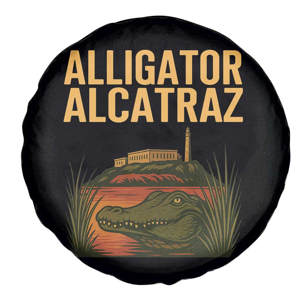 Alligator Alcatraz Florida Spare Tire Cover Political Swamp Prison Dark Humor TS02 Print Your Wear