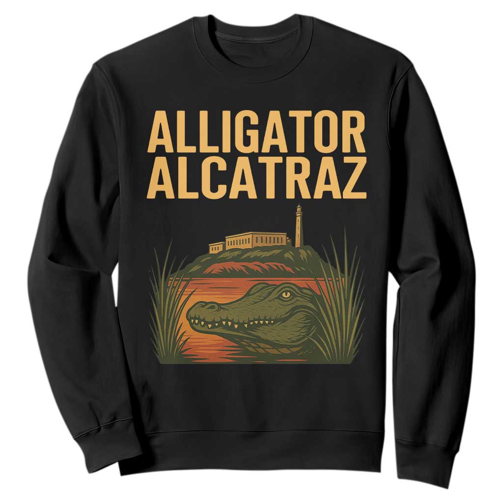 Alligator Alcatraz Florida Sweatshirt Political Swamp Prison Dark Humor TS02 Black Print Your Wear