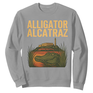 Alligator Alcatraz Florida Sweatshirt Political Swamp Prison Dark Humor TS02 Sport Gray Print Your Wear