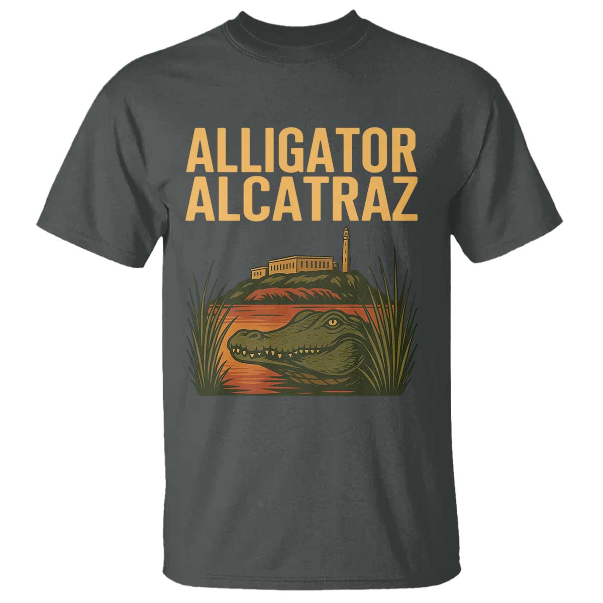 Alligator Alcatraz Florida T Shirt Political Swamp Prison Dark Humor TS02 Dark Heather Print Your Wear