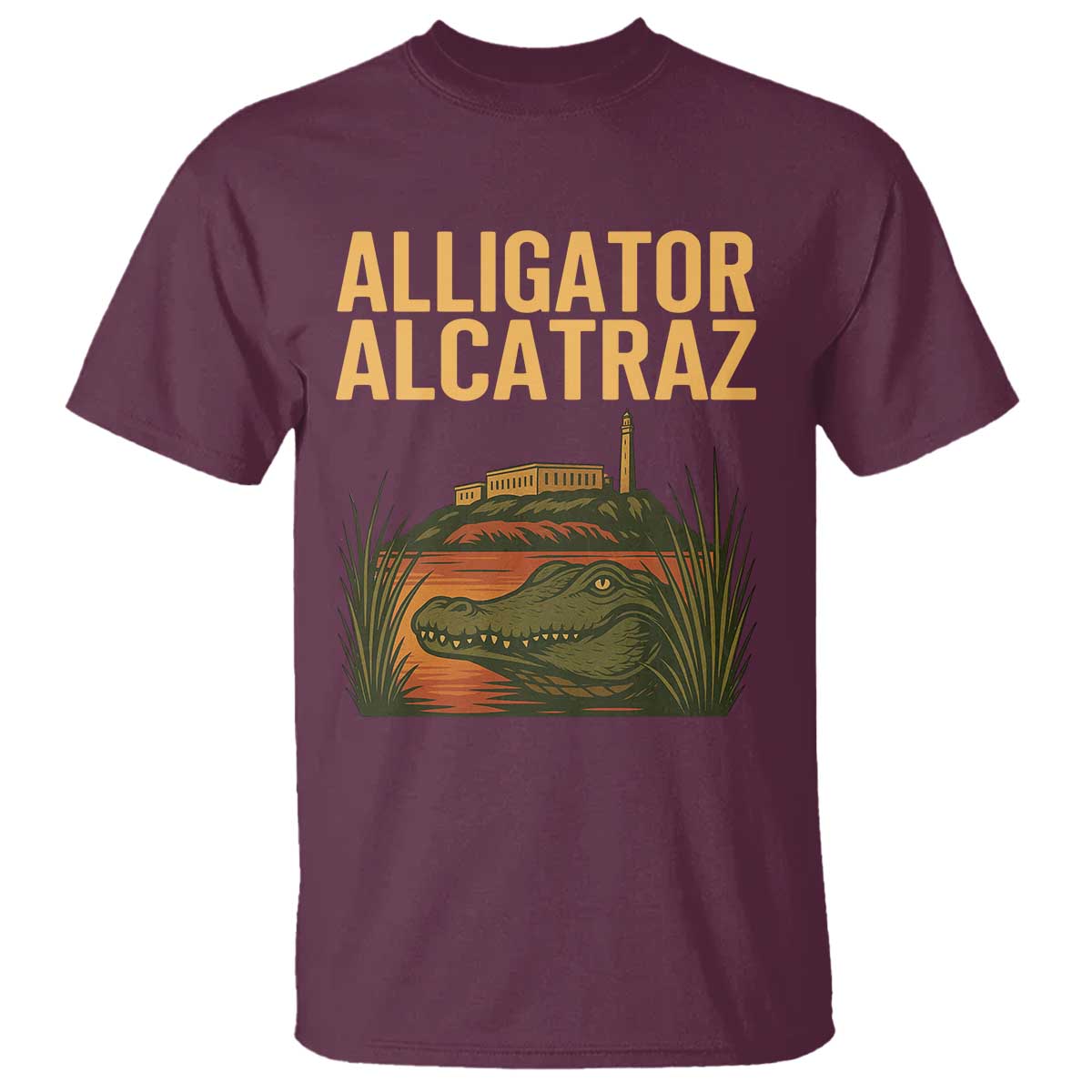 Alligator Alcatraz Florida T Shirt Political Swamp Prison Dark Humor TS02 Maroon Print Your Wear
