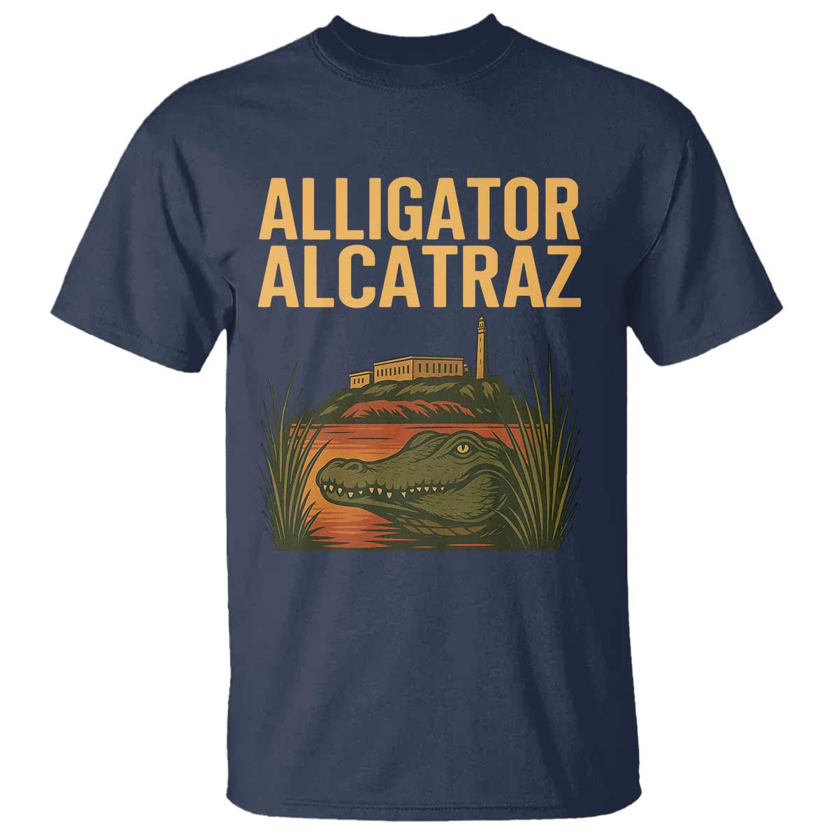 Alligator Alcatraz Florida T Shirt Political Swamp Prison Dark Humor TS02 Navy Print Your Wear