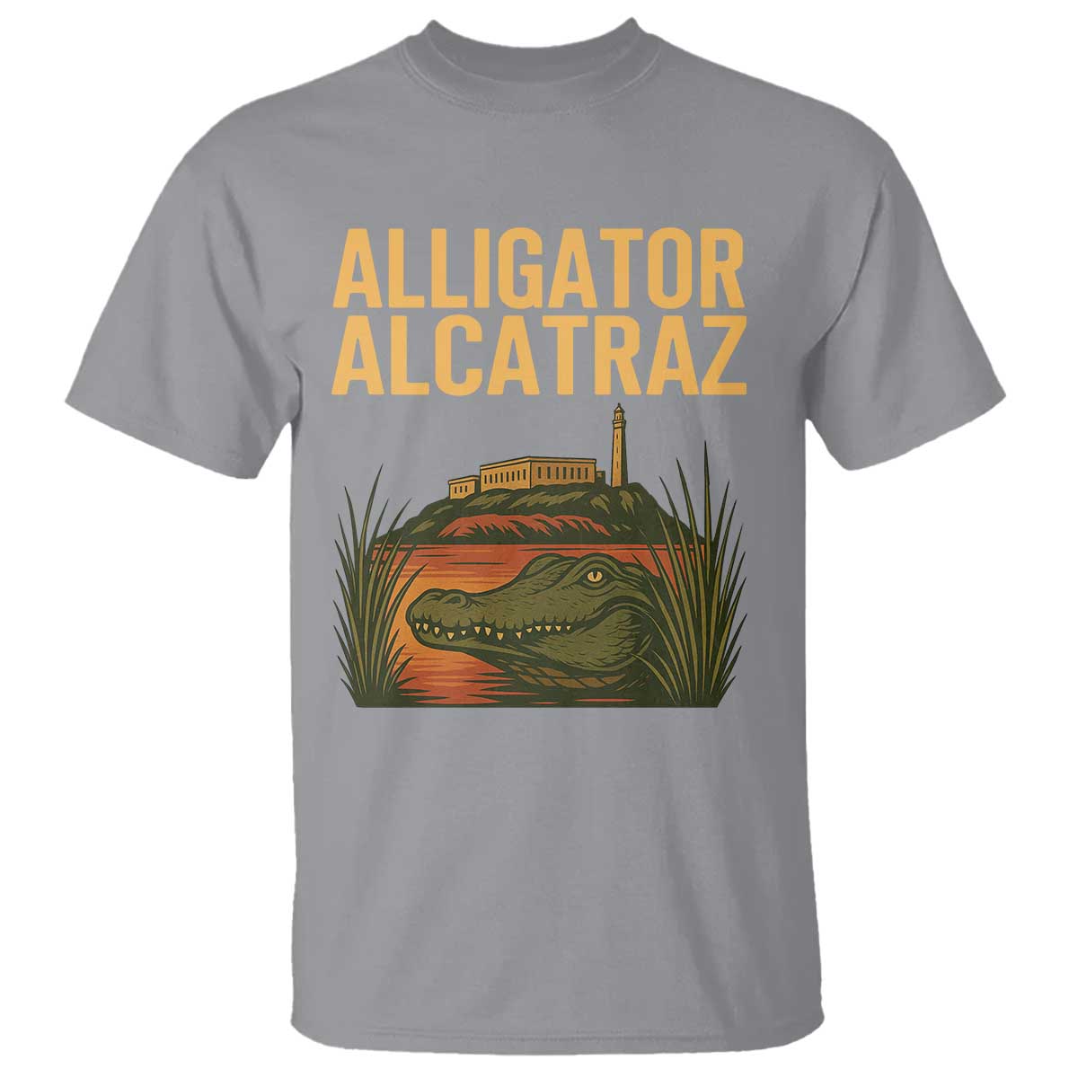 Alligator Alcatraz Florida T Shirt Political Swamp Prison Dark Humor TS02 Sport Gray Print Your Wear